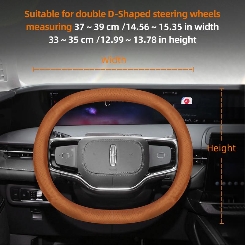 Для Lincoln Z MKZ MKT MKC MKX MKS Navigator Aviator Nautilus Corsair Continental Кожаная дышащая накладка на руль автомобиля