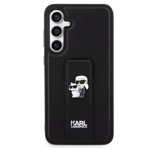 Karl Lagerfeld Чехол Gripstand Saffiano Karl&Choupette Pins для Samsung Galaxy S23 Fe - черный