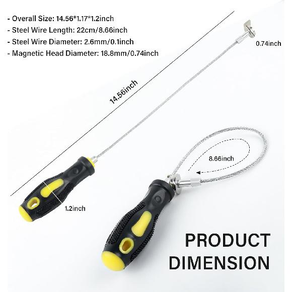 Aokdom Flexible Magnetic Oil Drain Plug Removal Tool,14.5Inch Oil Drain Plug Tool With Strong Magnetism,Must Have Car Tools Fit Most Oil Pan Plug