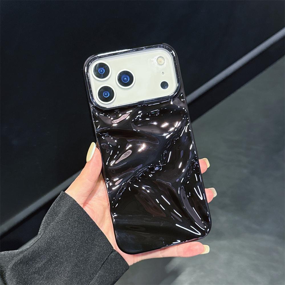 3D гальванический чехол с узором «водная рябь» для iPhone 17 16 15 14 13 12 Pro Max Plus 11, мягкий противоударный защитный чехол