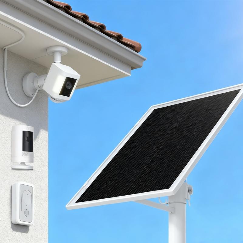 Shingled Solar Plate for Security Camera Systems Stable 6W Output Monocrystalline Solar Plate Charging Equipment