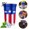 Durable Outdoor Cup USA 250th Anniversary Aluminum Cup, Reusable Patriotic Beer Mug, Red White Travel Blue Party for 4th of July, Camping Picnic