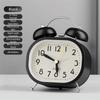 Metal Design Bedside Wake-up Clock Silent Operation Mechanical Clock Metal Alarm Clock  Office