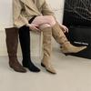 В наличии~ Сапоги на платформе, увеличивающие рост, Длинные рыцарские сапоги 2025 Новые осенние сапоги-чулки средней длины