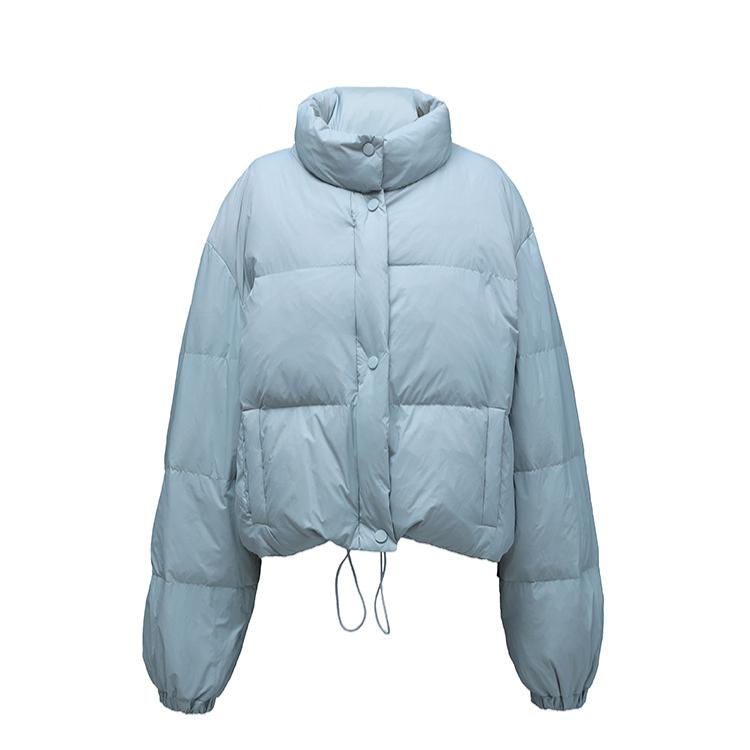 Зимняя короткая хлопковая куртка женская большого размера модная темпераментная воротник однотонная куртка