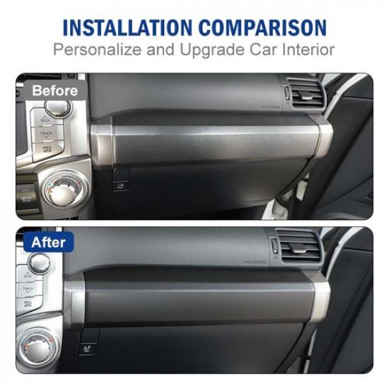 Matte Black Front Dash Co-Pilot Passenger Panel Trim Cover Strip For 4Runner 10+