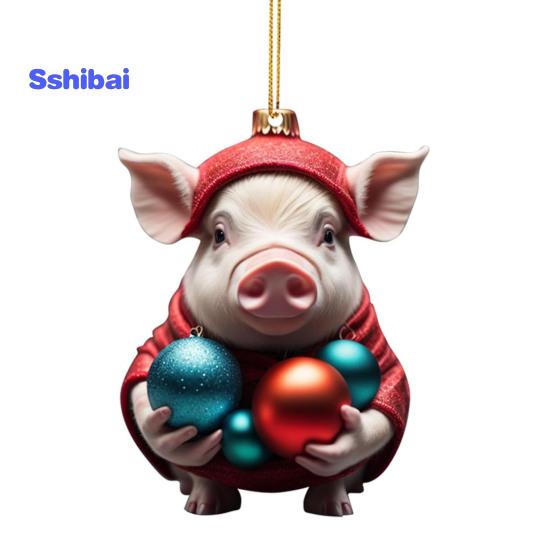 Рождественский кулон очаровательный мультяшный поросенок в форме рождественской елки подвесное украшение для дома праздничные украшения