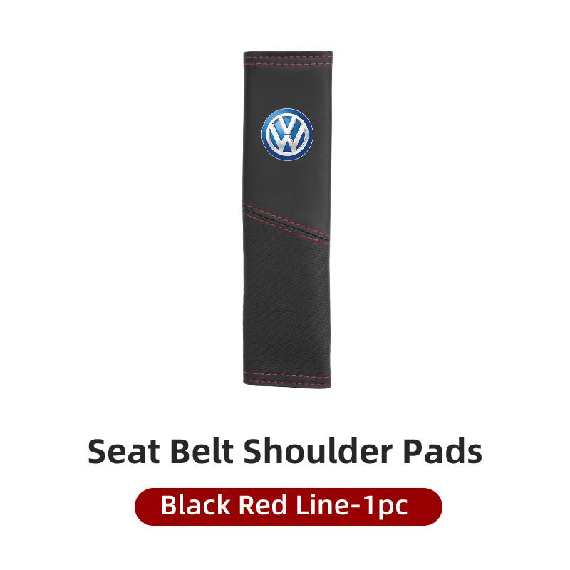 CUP1 Car Seat Belt Cover Safety Belt Two-colour Splicing Shoulder Protection Pads For VW Tiguan CC Jetta Polo Passat T-ROC Touareg
