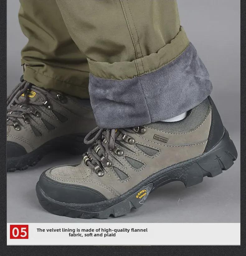 Мужской комбинезон из плотного бархата для активного отдыха: Теплые прямые хлопковые брюки с множеством карманов для осени и зимы