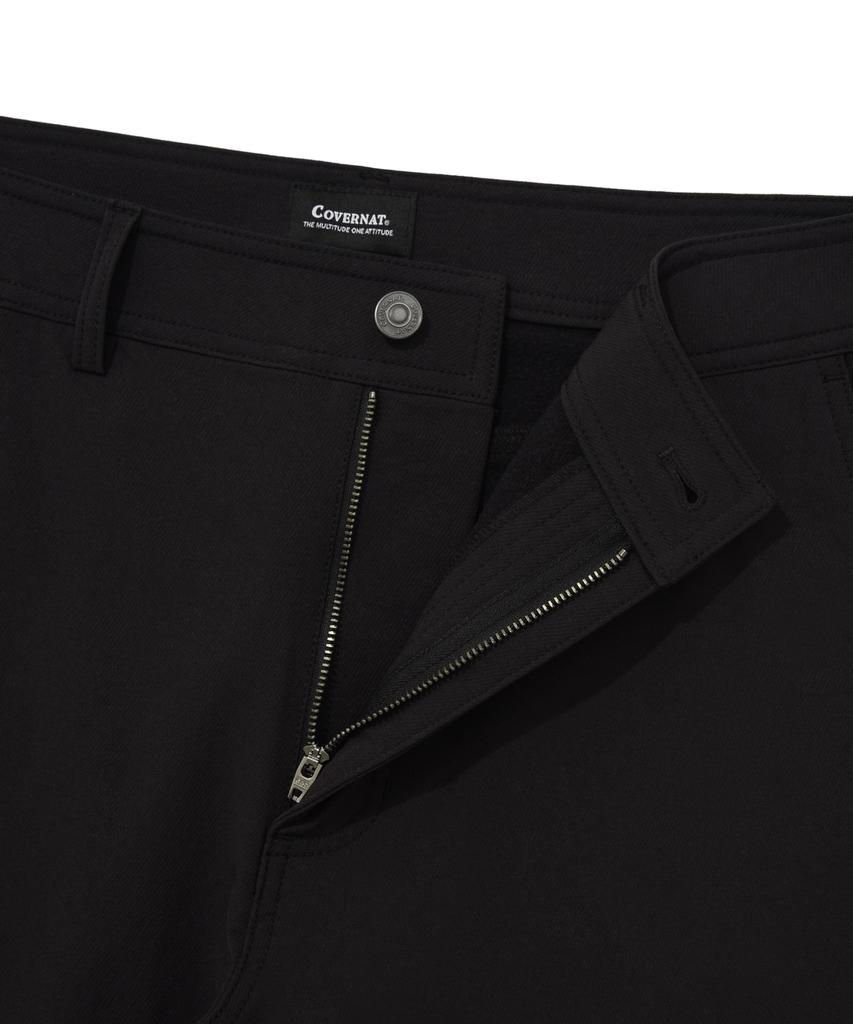 COVERNAT Fleece-Lined Cargo Wide Pants Black