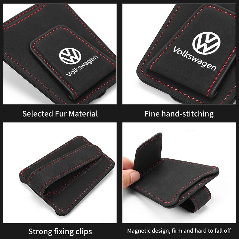 For Volkswagen VW Car Glasses Clip Sun Visor Sunglasses Card Holder Accessory Golf 4 5 6 7 Polo Jetta Sagitar Magotan Passat B5 zj7
