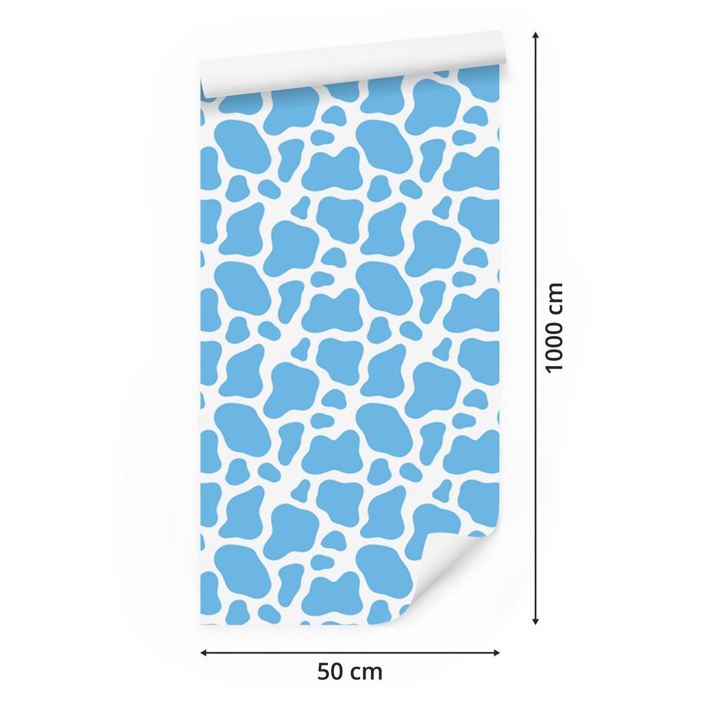 Cow Patches Wallpaper, Azure Background, Azure Center for Living Room and Bedroom 50x1000