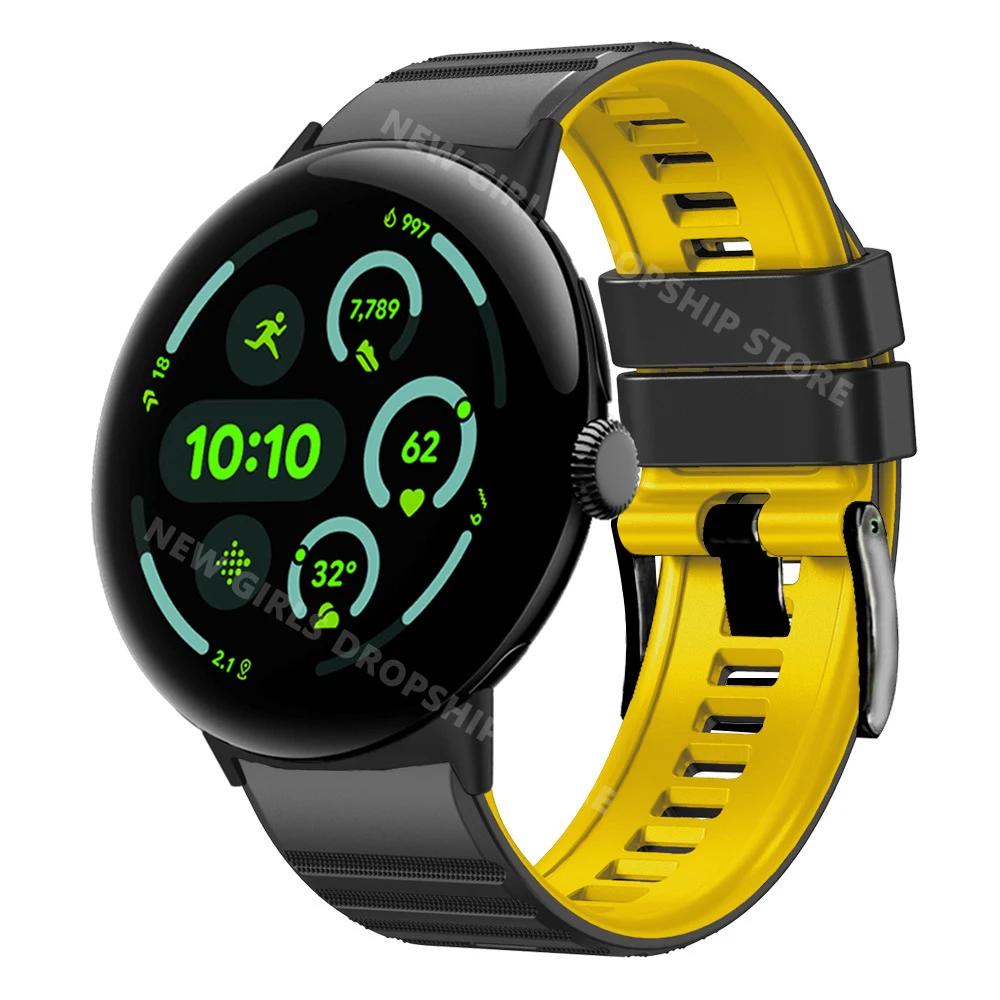 Мягкий силиконовый спортивный ремешок для Google Pixel Watch 3 45 мм Мужской браслет на запястье Заменяемые аксессуары для ремешка Pixel Watch 3 45 мм