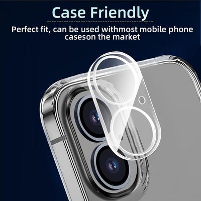 Для iPhone 16/16 Plus Цельная пленка для линзы телефона Прозрачный закаленный стеклянный протектор для линзы