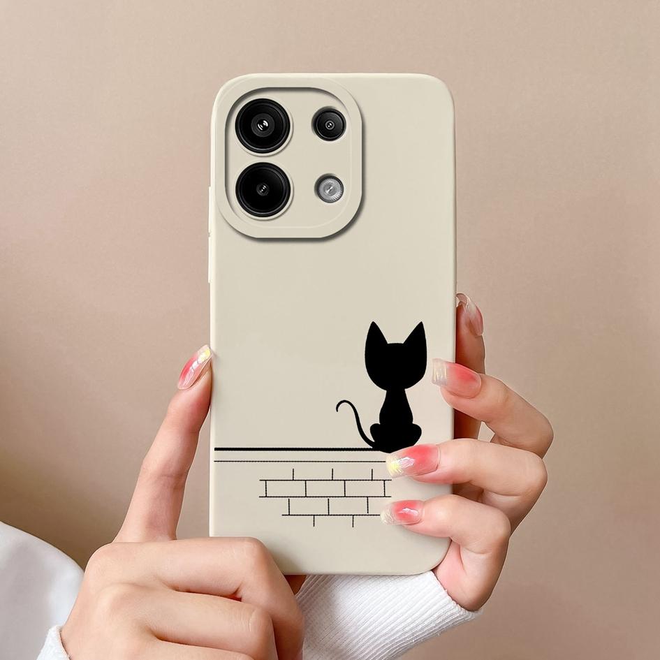Для Xiaomi Redmi Note 13 Pro 13R Turbo 3 13 A3 чехол для телефона с рисунком кота, защита камеры от падений, матовый мягкий силиконовый корпус, чехол