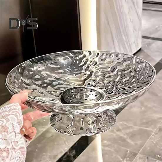 Прозрачная тарелка для фруктов, сливной поддон со съемным дренажным основанием, большая вместительная кастрюля для конфет, сливное блюдо для овощей, кухонные аксессуары