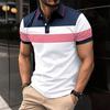 2025 Summer Men's New Printed Lapel Button Versatile T-shirt
