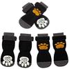 4pcs Anti-Slip Pet Dog Cat Socks Dog Paw Protector Traction Control for Indoor Wear Knitted Dog Socks with Rubber Reinforcement