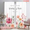 2pcs 2D Flat Printing Scene Curtain Fearfully Wonderfully Made Floral Fabric Without Electricity All Season Party & Holiday