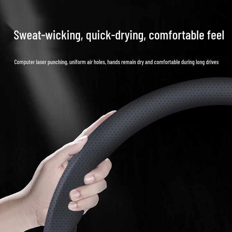 Zhunhang Universal Genuine Leather Perforated Steering Wheel Cover