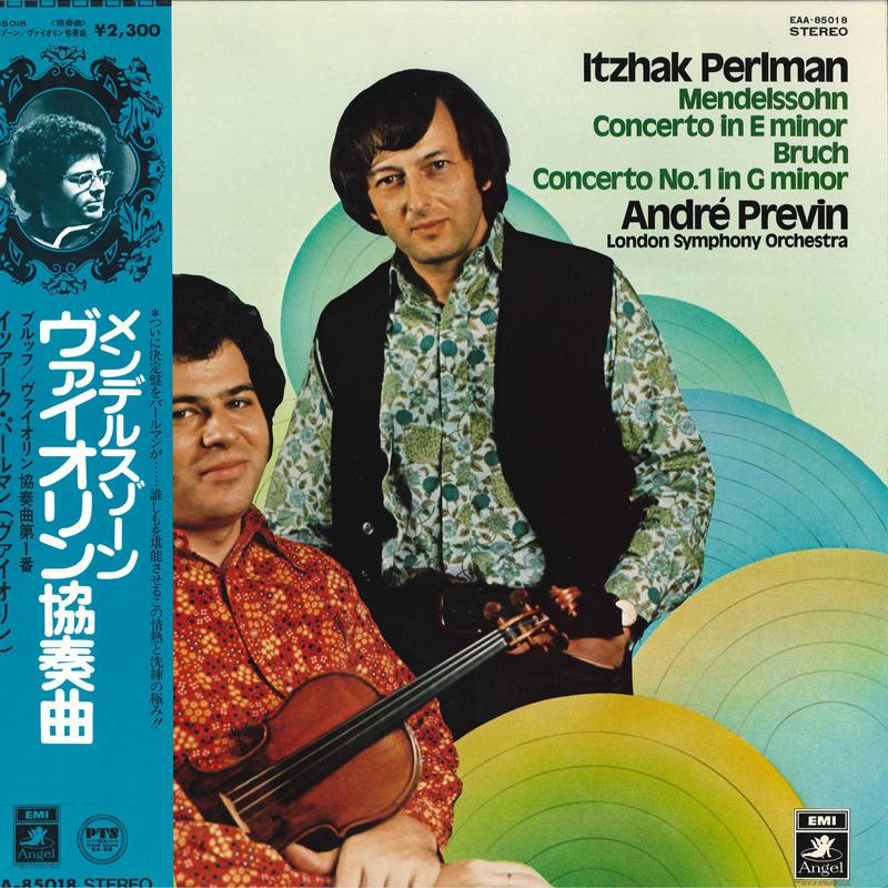 LP Record ITZHAK PERLMAN, ANDRE PREVIN, LONDO - Mendelssohn: Concerto In E Minor /  EAA85018 ANGEL Japan Classical Used