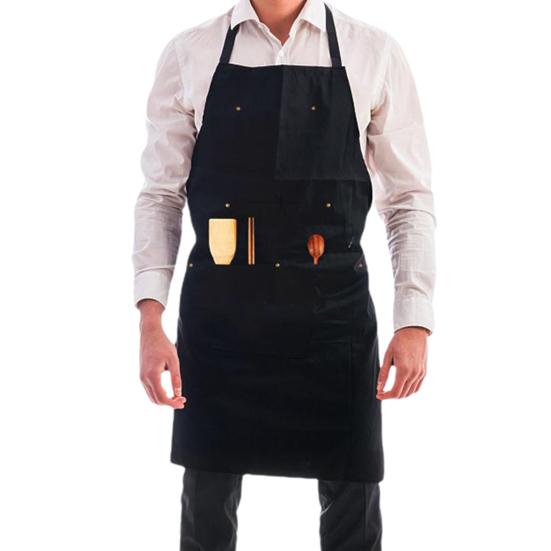 Рабочий фартук Yousheng с передним карманом, маслостойкий, без рукавов, регулируемый, унисекс, для гриля, черный, с перекрестной спиной, поварской фартук для кафе