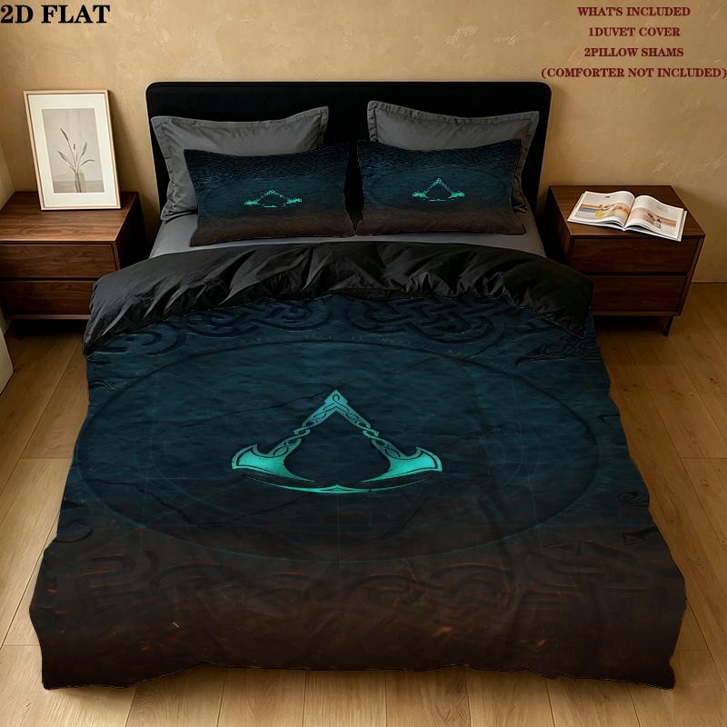 Assassins Valhalla Bedding Quilt Set Quilt Cover Pillowcase Home Decoration Birthday Gift (1 * duvet cover + 2 * pillowcase, without core)