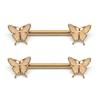 1 Pair Butterfly Nipple Barbell 14g Crystal Nipple Piercing Nipple Jewelry Heart Nipple Ring Bar Stainless Steel Body Piercing for Women