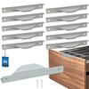 KOTARBAU® Modern Aluminum Silver Edge Furniture Handle 128/148 MM Set of 10