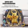 Pokemon Pikachu Cyber City TechThemed Blanket Warm Soft Street Trend Plush for Girls Boys for Bedroom Living Room Home Decor