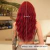 Европейский и американский стиль женской моды красный кудрявый парик полный парик с прямой челкой длинный волнистый парик