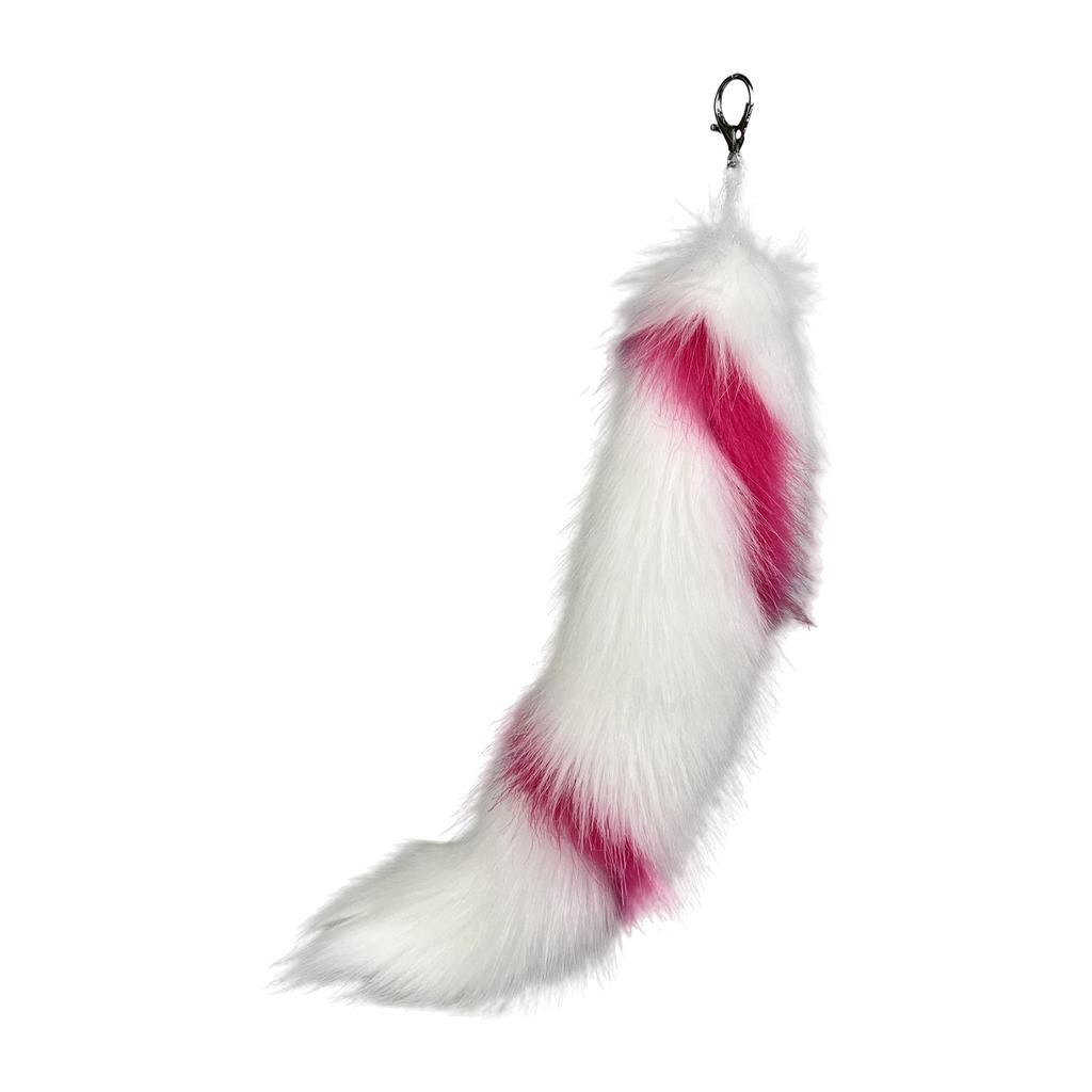 Faux Animal Tail Keychain Colorful Keyring 40cm Plush Furs Pendant Accessory for Bags and Car Keys Soft Decorative Charm