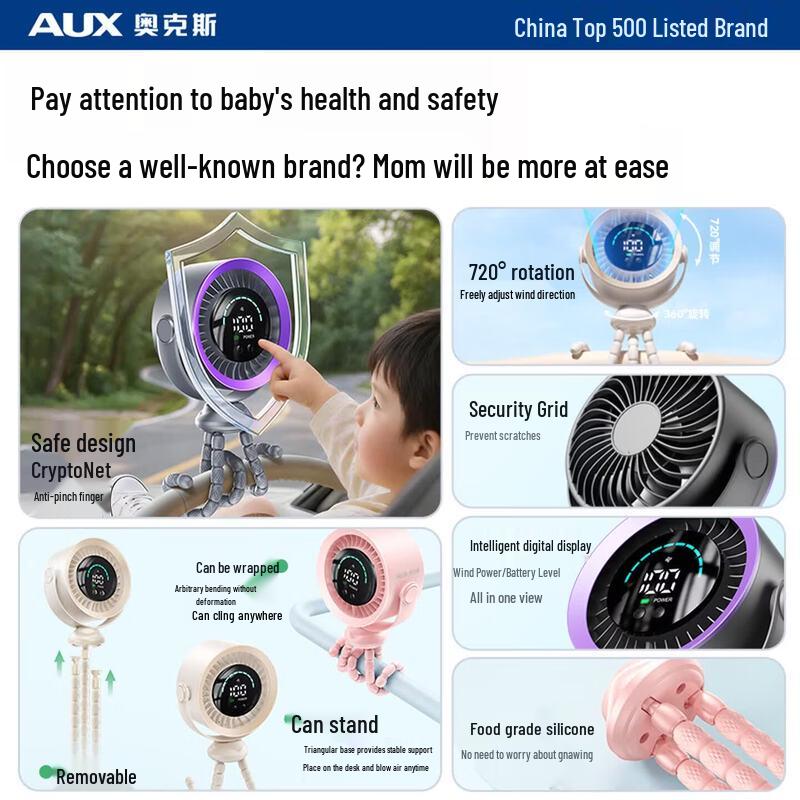 AUX Octopus Foldable Portable Mini Fan