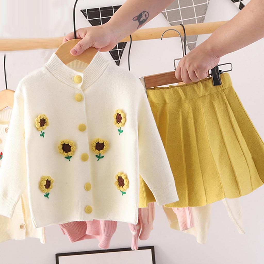 Baby Girl Birthday Outfite Sweater+skirt Outfit Go Out Spring And Autumn