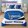 hertha bsc Custom Name Text Bedding Set 1 Duvet Cover+2 Pillowcases Soccer Logo Personalized Gift For Special Occasion Bedroom Decor