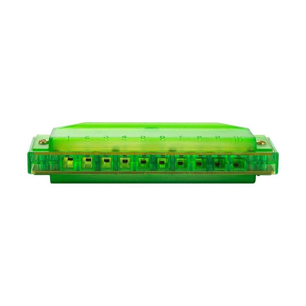 HOHNER Translucent Harp C Key Green 10-Hole