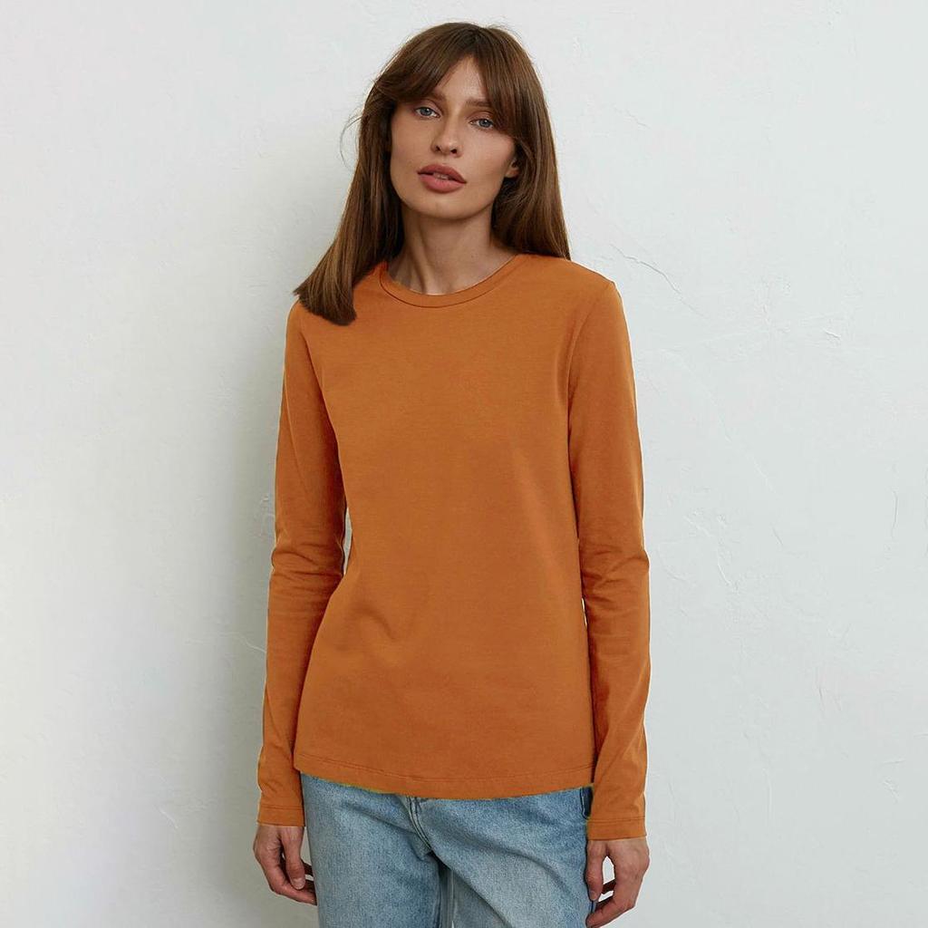 Футболка с длинным рукавом Beiyingni весна-осень, женская, однотонная, хлопковая, мягкая, с круглым вырезом, женская, высококачественная, повседневная, базовая футболка