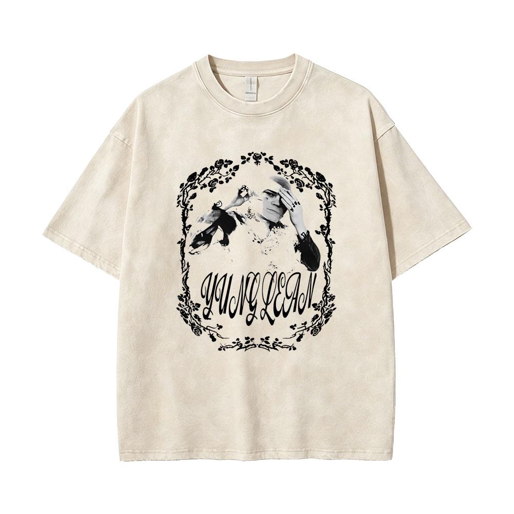 Camiseta Gráfica Vintage Lavada Ecco2K Pxe Album Drain Gang Bladee Yung Lean para Hombre y Mujer, Camisetas Oversize de2275