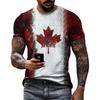 Fashion Canada Maple Leaf Flag 3D Print Men's T-Shirts Summer Round Neck Loose Short Sleeve Oversized T-Shirts Men Clothing Tops