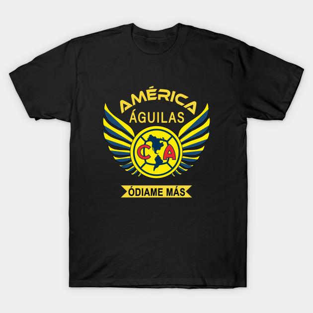 Мужская черная футболка с принтом AGUILAS DEL AMERICA ODIAME MAS CLUB AMERICA MEXICAN FOOTBALL Печать на трансферной бумаге без вырезания Хлопковая футболка...