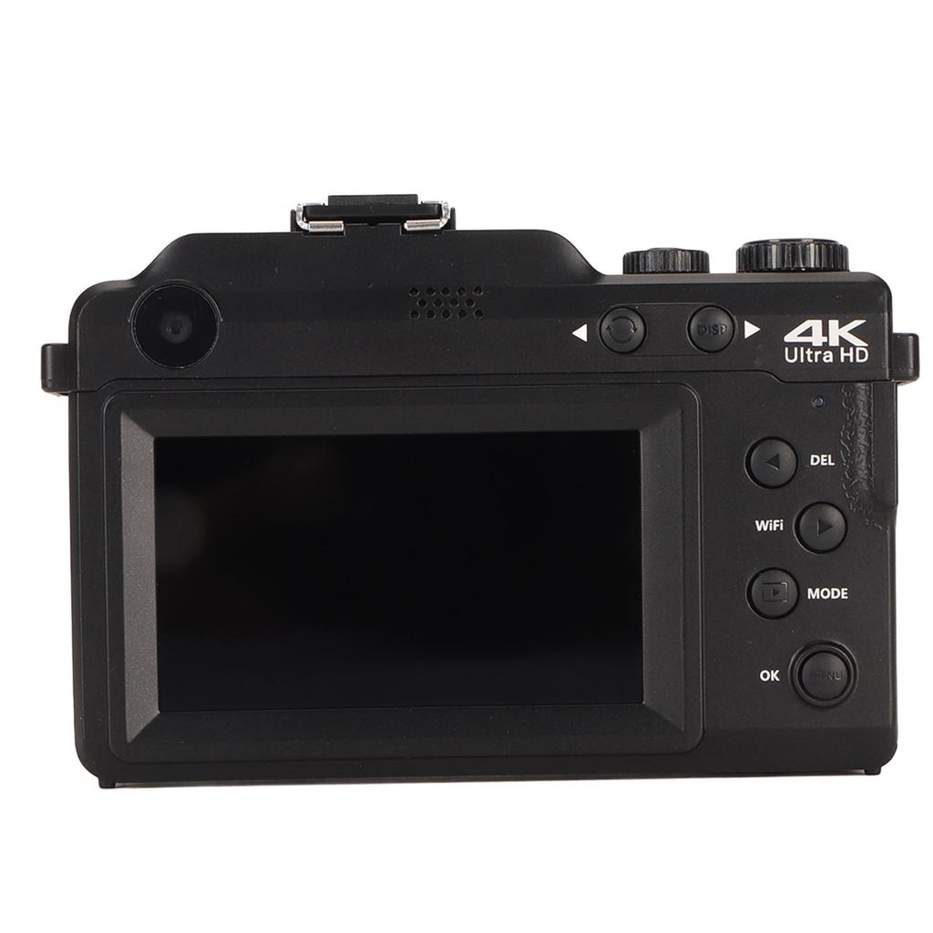Цифровая камера черная 64МП 4K 3-дюймовый IPS-экран 18-кратный зум Бьюти-фильтр Автофокус с широкоугольным объективом