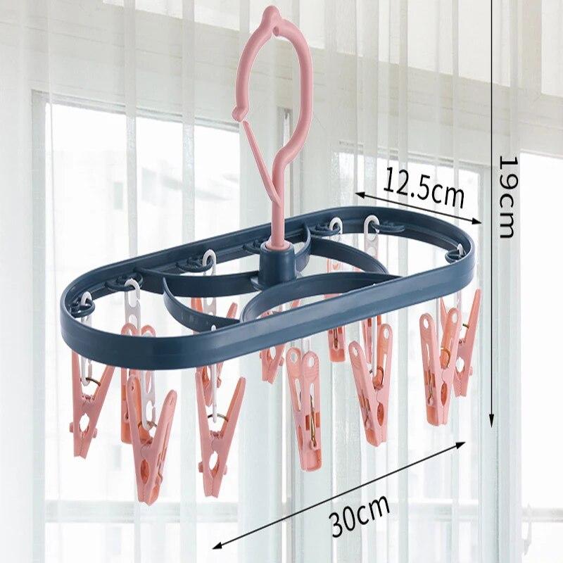 12 Clip Windproof & Non-slip Space-saving Clothes Shelf Shelf Shelf Shelf Dry Shelf Socks Clip Underwear Clip for Living Room and Bathroom KTY