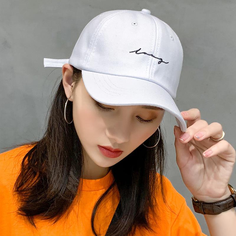 Simple Embroidered Baseball Cap Women Solid Color Cotton Men Peaked Hat Summer Adjustable Unisex Sun Hats Gorras