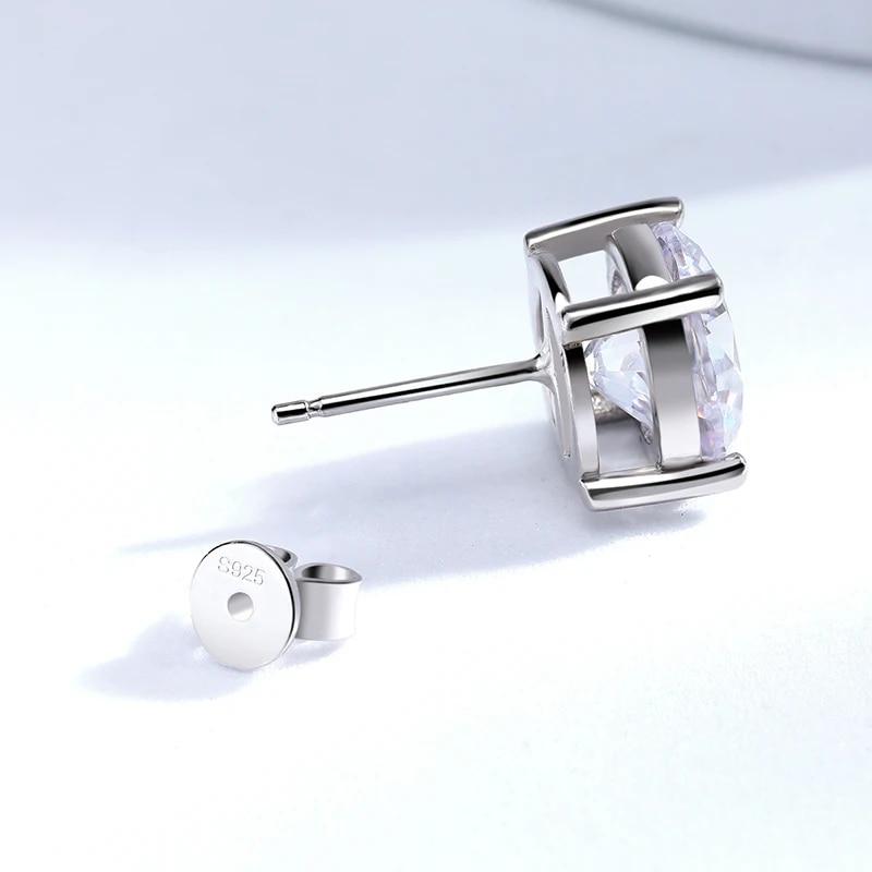 Цвет D 0,5-8CT, 3 цвета, серьги-гвоздики с муассанитом для женщин и мужчин, вечерние украшения для ушей, серьги из стерлингового серебра 925 пробы со сверкающими бриллиантами