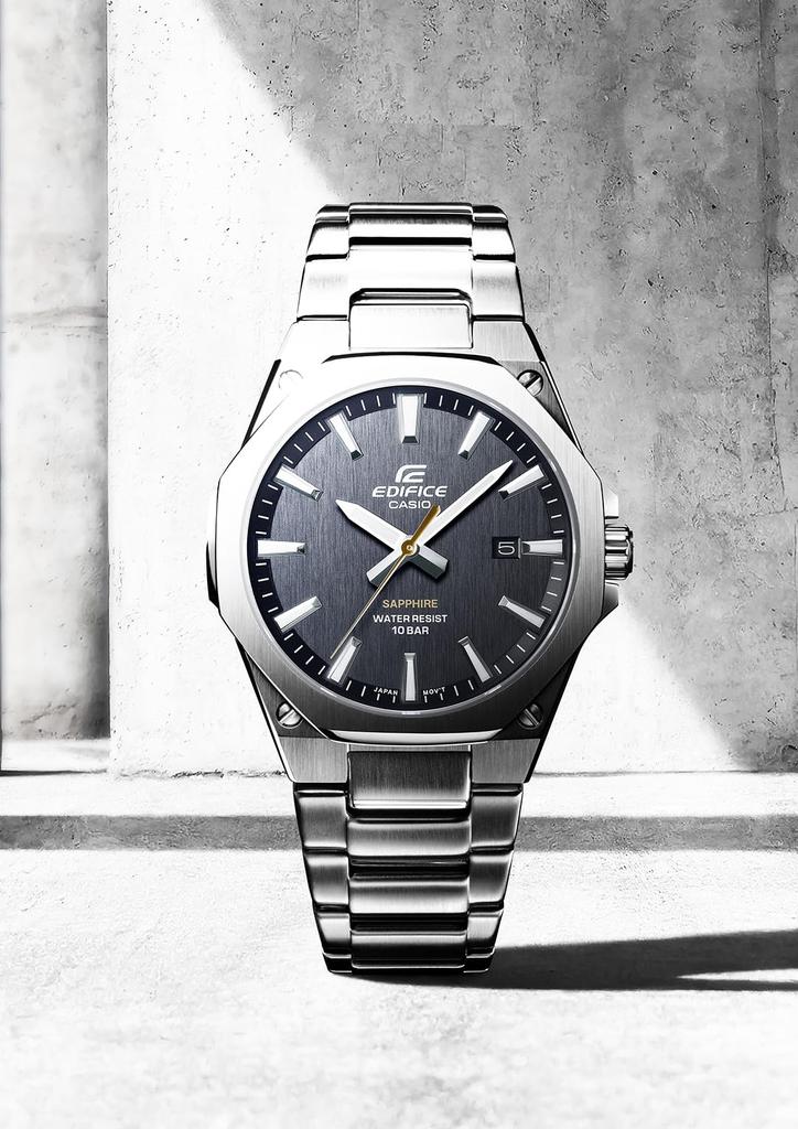Часы Casio Edifice (EFR -S108DJ-1AJF / -S108DJ-3AJF) Мужские серебряные с сапфировым стеклом (Официальный японский продукт)
