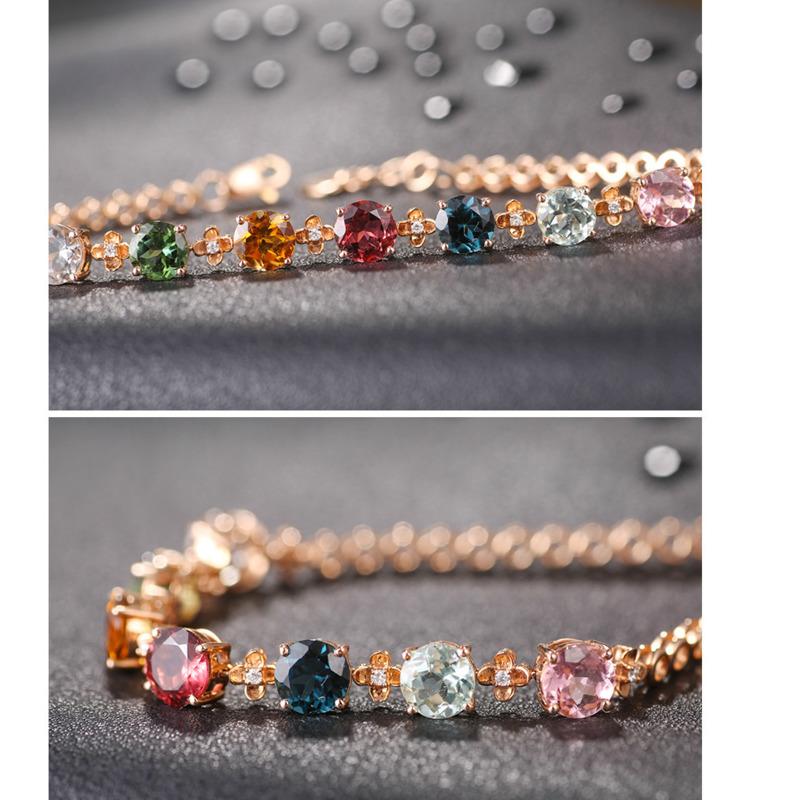 BELLA BOX Новый турмалиновый браслет 18 каратный золотой женский браслет из турмалина с цветным драгоценным камнем цветное сокровище для вечеринок