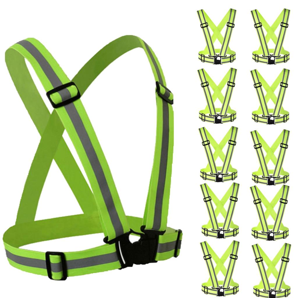 Capacity Set of 10 Safety Reflective 10 Piece for Construction Running Large Capacity [coco Plaza] [Large Pieces] Vest, Vest, Set, Work, Bicycle,