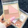 6-in-1 Exquisite Girl Curcuma Diary Eyeshadow Disc Pearlescent Shimmer Matte Waterproof Sexy Eyeshadow Palette