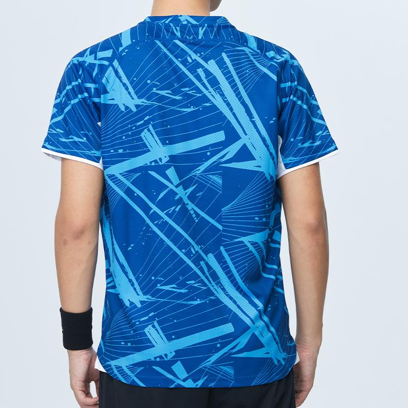 Mizuno Быстросохнущая спортивная футболка для бадминтона, быстросохнущая, впитывающая пот, дышащая, футболка с коротким рукавом, унисекс, топы цвета кобальта и синего 72CA26Z1