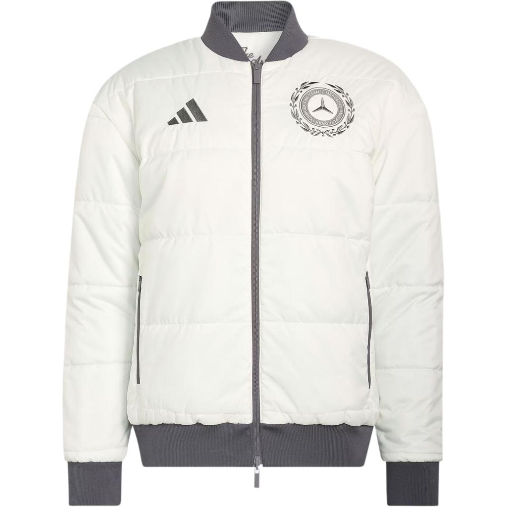 adidas Мужская теплая хлопковая куртка Mercedes - Amg Formula 1 Team Silver Series, двусторонняя, артикул KR3572